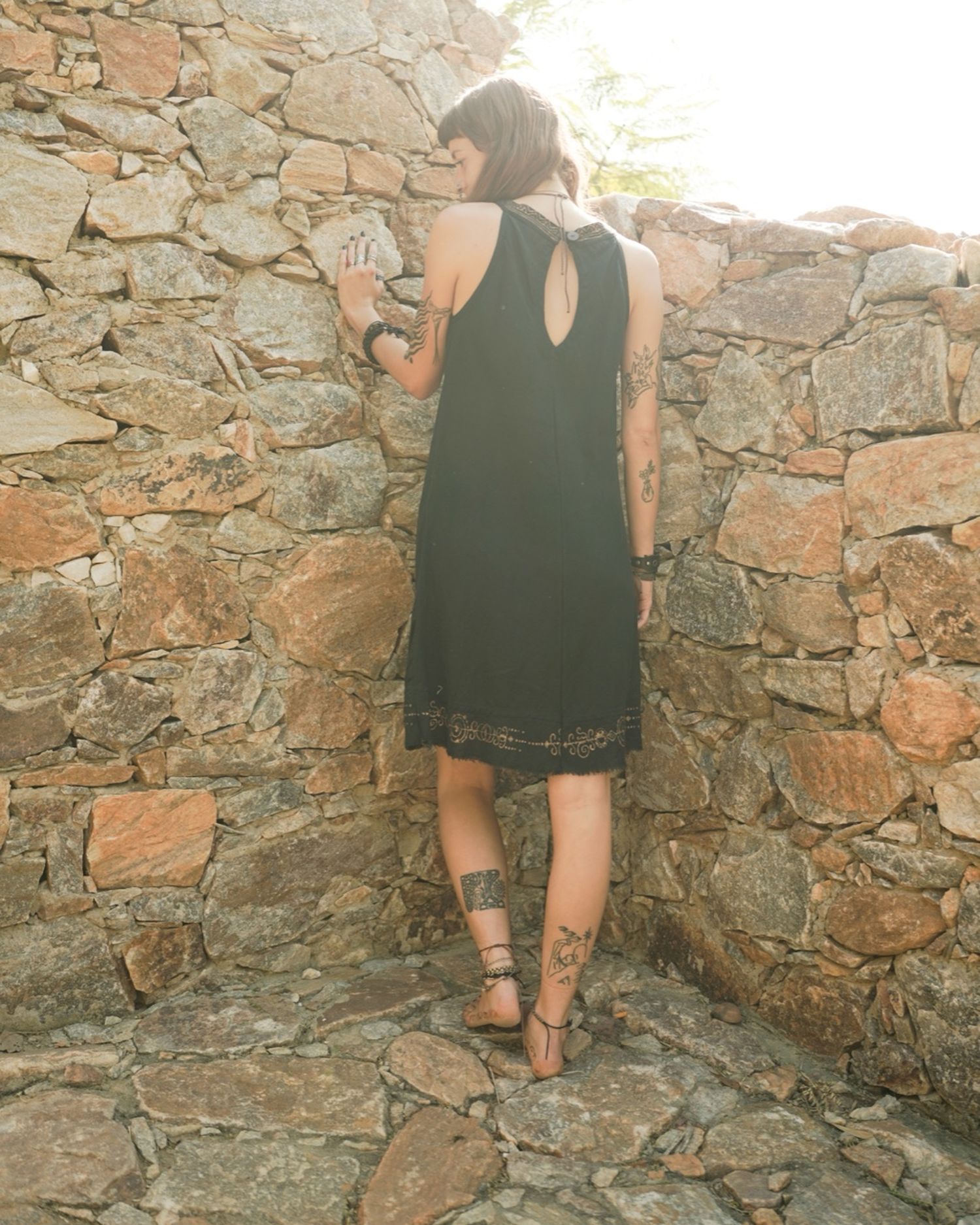 Dark Boho Halter Dress