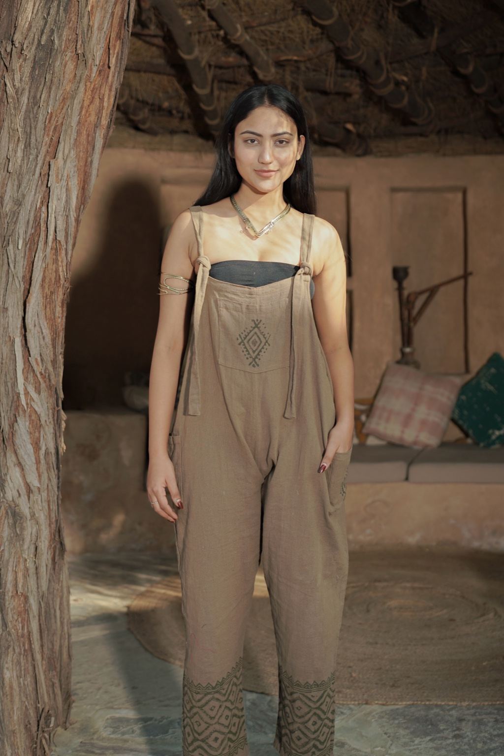 Jumpsuits | Jute-Cotton Block Print