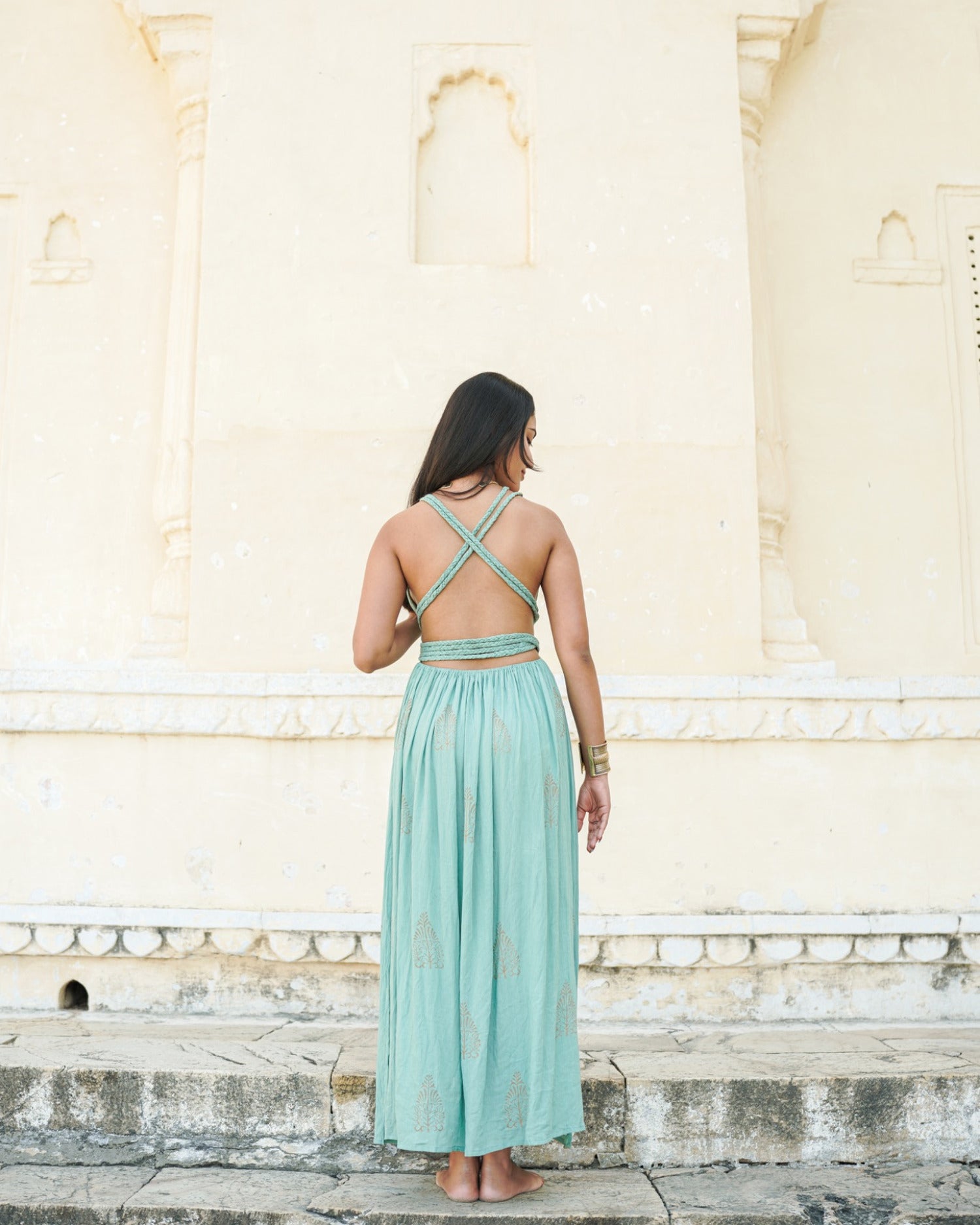 Temple Wrap Maxi Dress